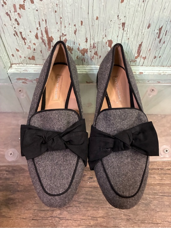 ANTONIO MELANI Shoes - ANTONIO MELANI Gray Wool Bow Loafers